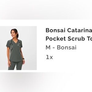 Figs Catarina one pocket scrub top size medium in bonsai